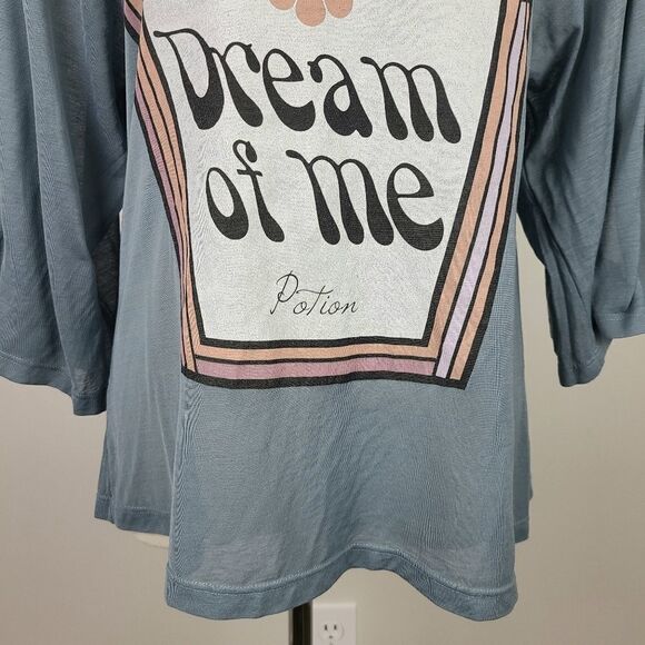 𝅺Wildfox Dream of Me 3/4 Sleeve Oversize T-Shirt XS - Picture 4 of 16